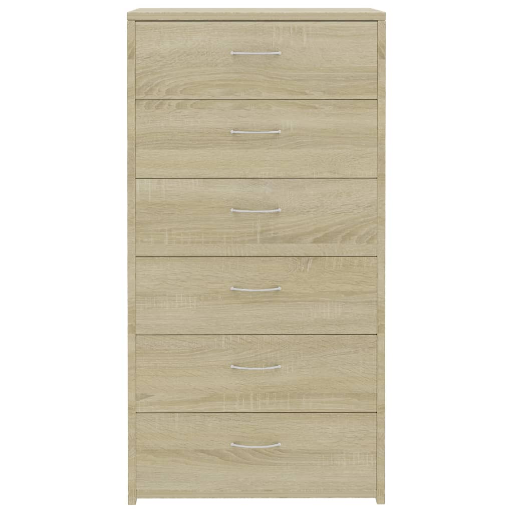 Sideboard 6 Schubladen Sonoma-Eiche 50x34x96 cm Holzwerkstoff