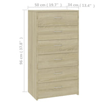 Thumbnail for Sideboard 6 Schubladen Sonoma-Eiche 50x34x96 cm Holzwerkstoff