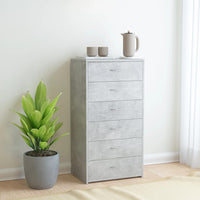 Thumbnail for Sideboard mit 6 Schubladen Betongrau 50x34x96 cm Holzwerkstoff