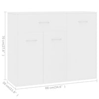 Thumbnail for Sideboard Weiß 88x30x70 cm Holzwerkstoff