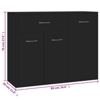 Thumbnail for Sideboard Schwarz 88x30x70 cm Holzwerkstoff