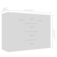 Thumbnail for Sideboard Weiß 88x30x65 cm Holzwerkstoff