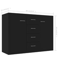 Thumbnail for Sideboard Schwarz 88x30x65 cm Holzwerkstoff
