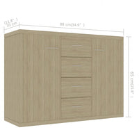 Thumbnail for Sideboard Sonoma-Eiche 88x30x65 cm Holzwerkstoff