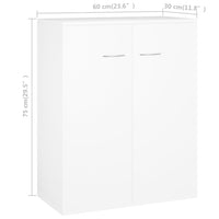 Thumbnail for Sideboard Weiß 60x30x75 cm Holzwerkstoff