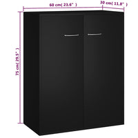 Thumbnail for Sideboard Schwarz 60x30x75 cm Holzwerkstoff