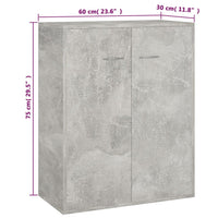 Thumbnail for Sideboard Betongrau 60x30x75 cm Holzwerkstoff