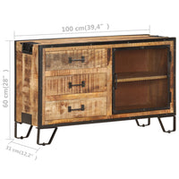 Thumbnail for Sideboard 100×31×60 cm Raues Mango-Massivholz