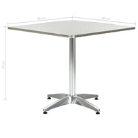Thumbnail for Gartentisch Silbern 80x80x70 cm Aluminium