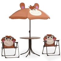 Thumbnail for 3-tlg. Garten-Bistro-Set für Kinder mit Sonnenschirm Braun