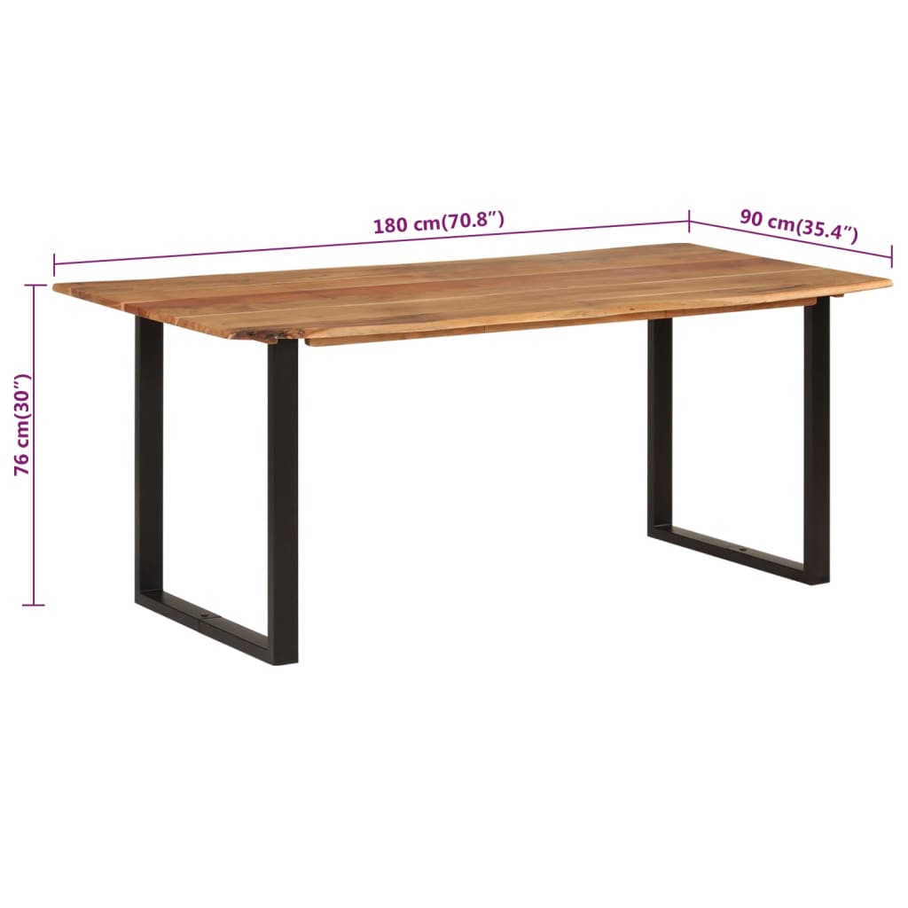 Esstisch 180×90×76 cm Massivholz Akazie