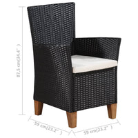 Thumbnail for 5-tlg. Garten-Essgruppe Poly Rattan Schwarz und Braun