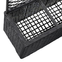Thumbnail for Hochbeet mit Rankgitter 3 Töpfe 83×30×130cm Poly Rattan Schwarz