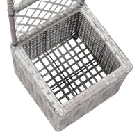 Thumbnail for Hochbeet mit Rankgitter 1 Topf 30x30x107 cm Poly Rattan Grau