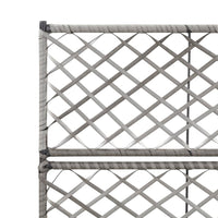 Thumbnail for Hochbeet mit Rankgitter 2 Töpfe 58×30×107cm Poly Rattan Grau