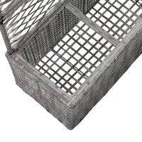 Thumbnail for Hochbeet mit Rankgitter 3 Töpfe 83×30×130cm Poly Rattan Grau