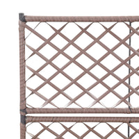 Thumbnail for Hochbeet mit Rankgitter 2 Töpfe 58×30×107cm Poly Rattan Braun