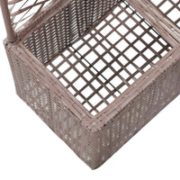 Thumbnail for Hochbeet mit Rankgitter 2 Töpfe 58×30×107cm Poly Rattan Braun