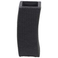Thumbnail for Garten-Hochbeete 3-tlg. Poly Rattan Schwarz