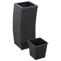 Thumbnail for Garten-Hochbeete 3-tlg. Poly Rattan Schwarz