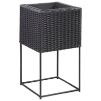 Thumbnail for Garten-Hochbeete 3-tlg. Poly Rattan Schwarz