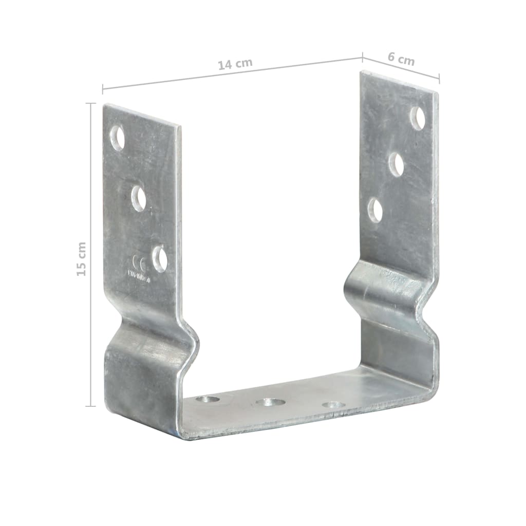 Pfostenträger 6 Stk. Silbern 14×6×15 cm Verzinkter Stahl