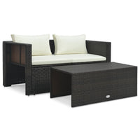 Thumbnail for 6-tlg. Garten-Lounge-Set mit Auflagen Poly Rattan Braun