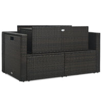 Thumbnail for 6-tlg. Garten-Lounge-Set mit Auflagen Poly Rattan Braun