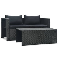 Thumbnail for 6-tlg. Garten-Lounge-Set mit Auflagen Poly Rattan Schwarz