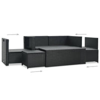 Thumbnail for 6-tlg. Garten-Lounge-Set mit Auflagen Poly Rattan Schwarz