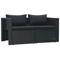 Thumbnail for 6-tlg. Garten-Lounge-Set mit Auflagen Poly Rattan Schwarz