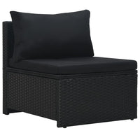 Thumbnail for 6-tlg. Garten-Lounge-Set mit Auflagen Poly Rattan Schwarz