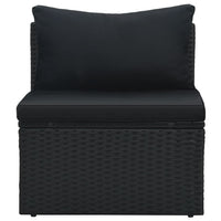 Thumbnail for 6-tlg. Garten-Lounge-Set mit Auflagen Poly Rattan Schwarz