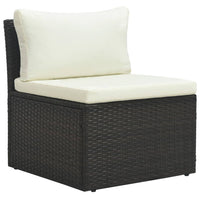 Thumbnail for 4-tlg. Garten-Lounge-Set mit Kissen Poly-Rattan Braun