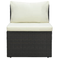 Thumbnail for 4-tlg. Garten-Lounge-Set mit Kissen Poly-Rattan Braun