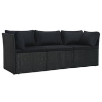 Thumbnail for 4-tlg. Garten-Lounge-Set mit Auflagen Poly Rattan Schwarz