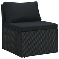 Thumbnail for 4-tlg. Garten-Lounge-Set mit Auflagen Poly Rattan Schwarz
