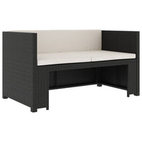 Thumbnail for 5-tlg. Garten-Lounge-Set mit Auflagen Poly Rattan Schwarz