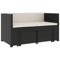 Thumbnail for 5-tlg. Garten-Lounge-Set mit Auflagen Poly Rattan Schwarz