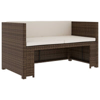 Thumbnail for 5-tlg. Garten-Lounge-Set mit Auflagen Poly Rattan Braun
