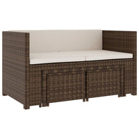 Thumbnail for 5-tlg. Garten-Lounge-Set mit Auflagen Poly Rattan Braun