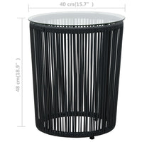 Thumbnail for 3-tlg. Bistro-Set mit Kissen PE-Rattan Schwarz