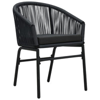 Thumbnail for 3-tlg. Bistro-Set mit Kissen PE-Rattan Schwarz
