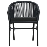 Thumbnail for 3-tlg. Bistro-Set mit Kissen PE-Rattan Schwarz