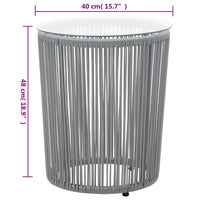 Thumbnail for 3-tlg. Bistro-Set mit Kissen PE-Rattan Grau