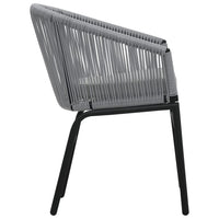 Thumbnail for 3-tlg. Bistro-Set mit Kissen PE-Rattan Grau