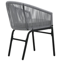 Thumbnail for 3-tlg. Bistro-Set mit Kissen PE-Rattan Grau