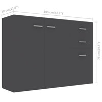 Thumbnail for Sideboard Grau 105x30x75 cm Holzwerkstoff