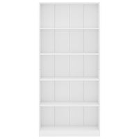 Thumbnail for Bücherregal 5 Fächer Weiß 80x24x175 cm Holzwerkstoff