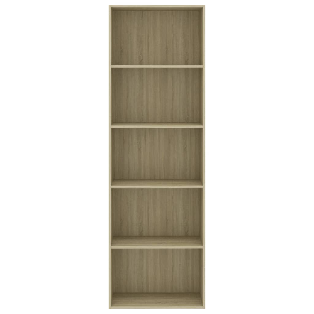 Bücherregal 5 Fächer Sonoma-Eiche 60x30x189 cm Holzwerkstoff